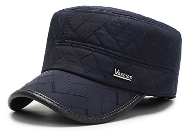 Модель №331 Кепка немка утеплена плащівка темно-синього кольору. кепки бейсболки хулиганки шляпы