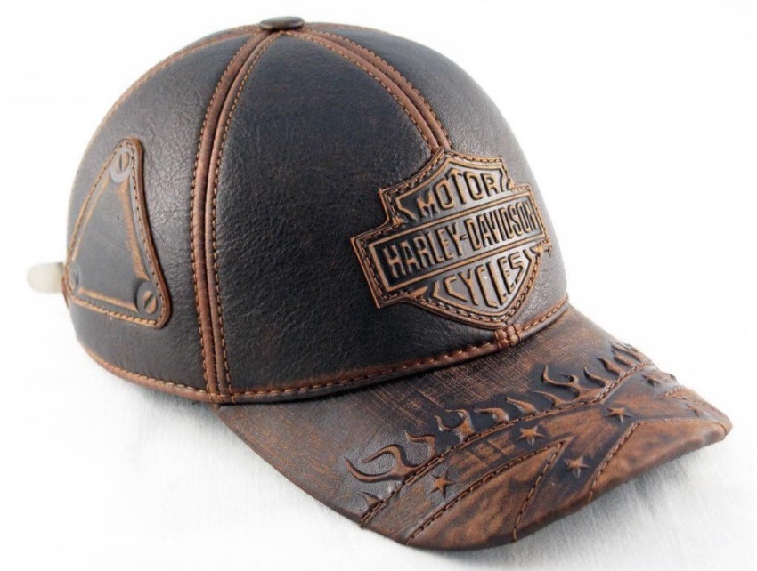 Модель №256 Кожаная бейсболка кепка Harley Davidson. кепки бейсболки хулиганки шляпы