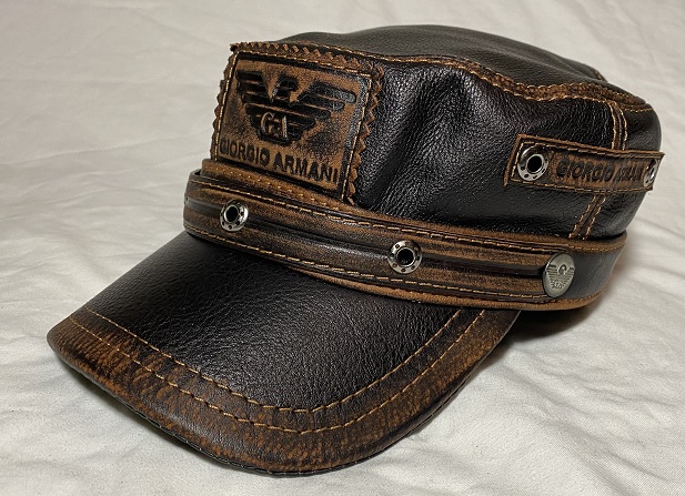 Модель №437 Кепка немка кожаная Armani. кепки бейсболки хулиганки шляпы