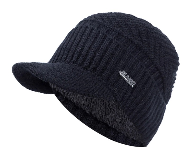Модель №457 Шерстяная кепка Jeans черного цвета. Бейсболка утепленная вязанная с мехом. кепки бейсболки хулиганки шляпы