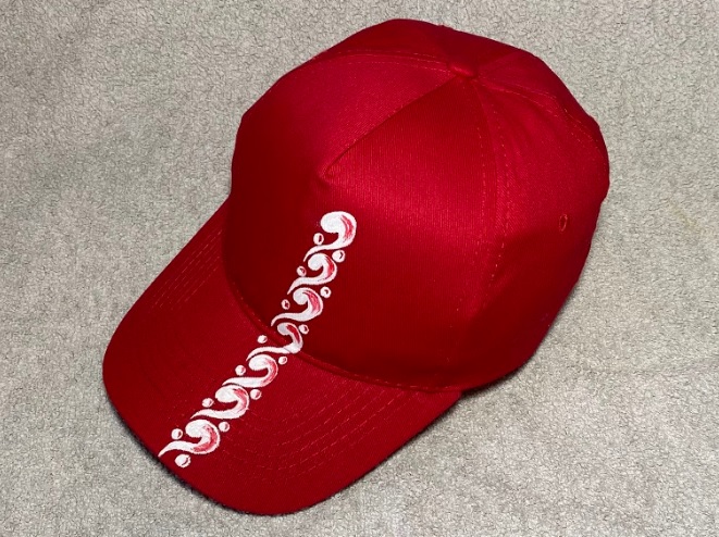 Модель №495 Кепка червона з орнаментом. кепки бейсболки хулиганки шляпы